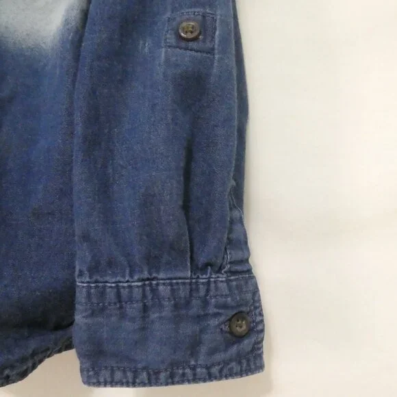 JOE FRESH - Toddler | 4 years | Ombre Denim Button-Up Casual Shirt | Pocket - Picture 8 of 15